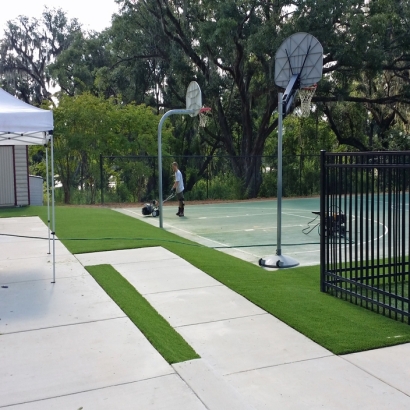 Synthetic Turf West Puente Valley, California Red Turf, Commercial Landscape