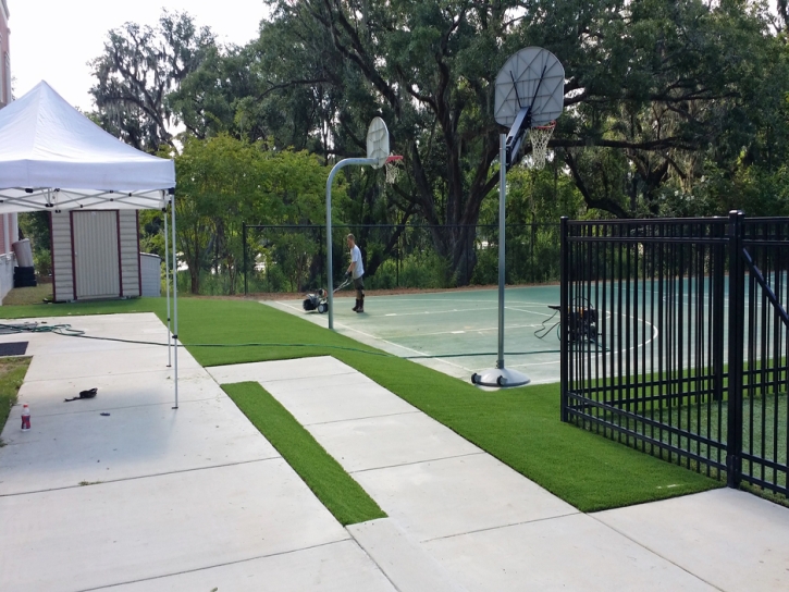 Synthetic Turf West Puente Valley, California Red Turf, Commercial Landscape